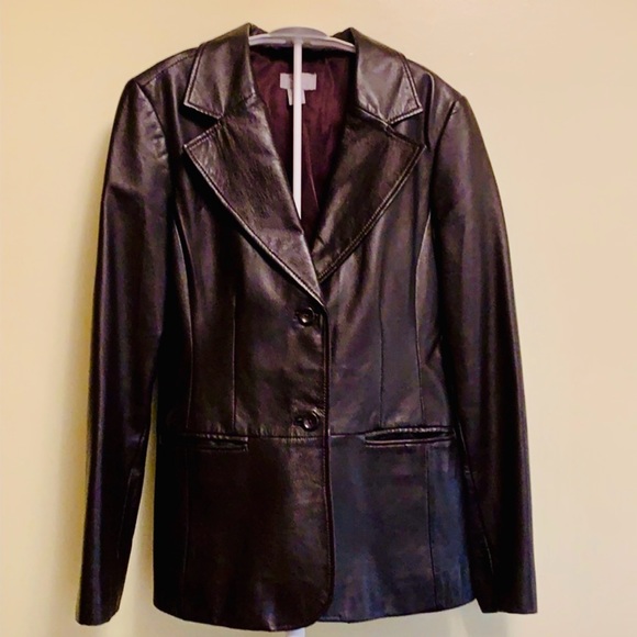 Vintage dark brown leather jacket - Picture 1 of 6